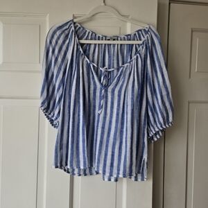 Rails Striped Blue and White Women's Blouse